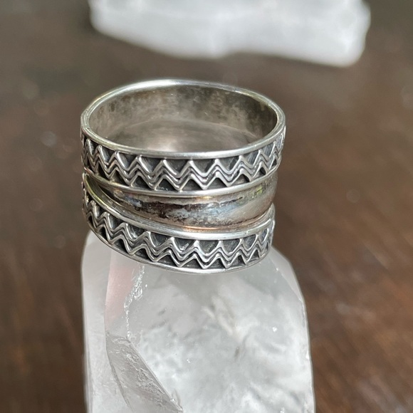 Vintage 90’s Sterling Silver Chunky Ring Size 5 3/4 - Picture 4 of 14